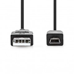 USB 2.0 cable plug A - mini B plug 2 mt black