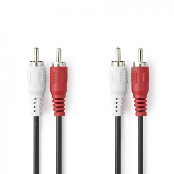 Audio cable 2 RCA male - male 1.5mt
