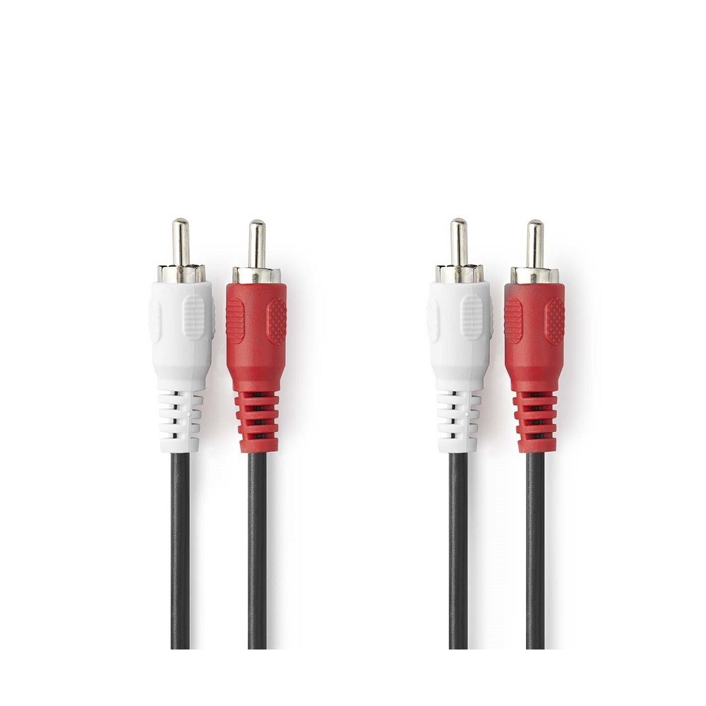 Audio cable 2 RCA male - 2 RCA male 10mt