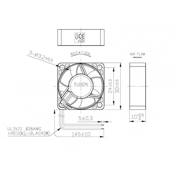 Ventola 30x30x10 12V HA30101V3-1000U-A99