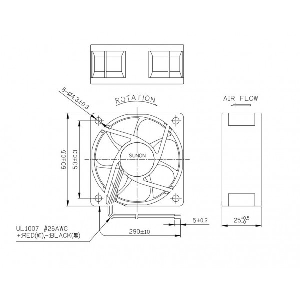 Fan 60x60x25 24V MF60252V3-1000U-A99