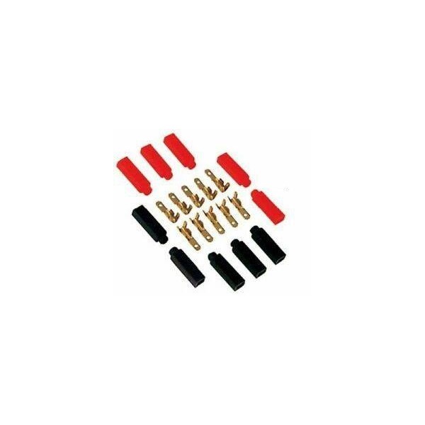 Faston kit 2.86mm male with red black covers 10pcs
