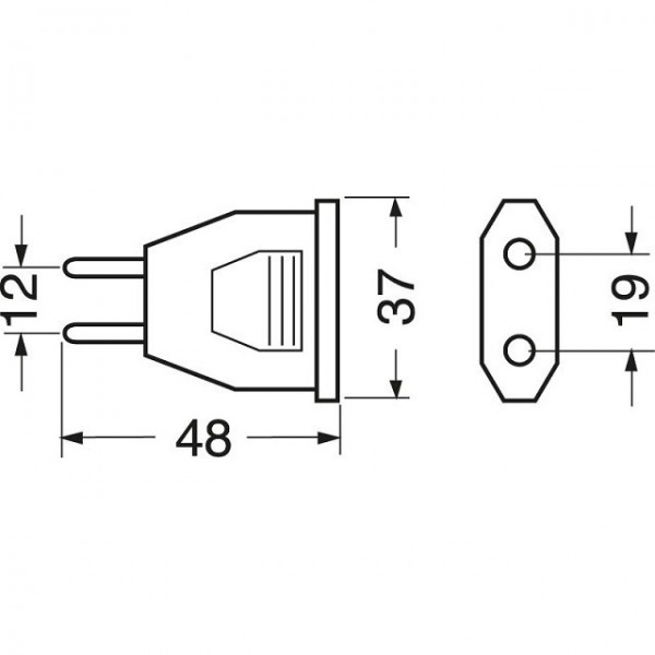 United States US plug adapter - 2 pole 10A socket