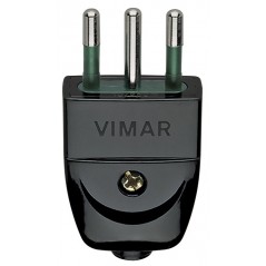 Spina elettrica 10A nera Vimar 00201