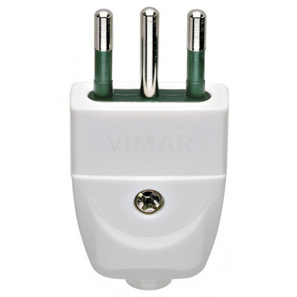 Vimar white 10A electrical plug 00201.B