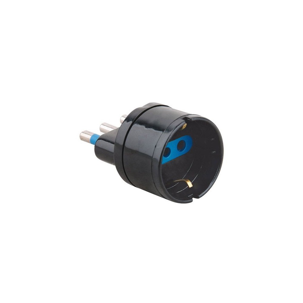 Schuko adapter - large black 16A plug