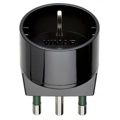 Schuko adapter - 16A large black Vimar plug