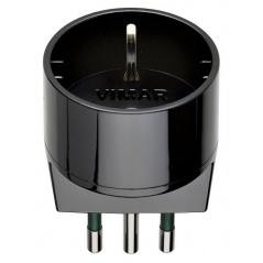 Schuko adapter - Vimar black 10A large plug