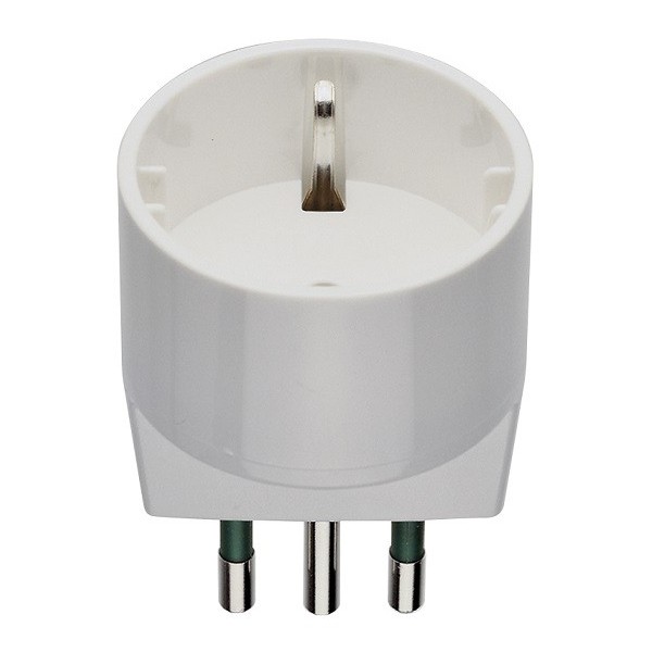 Schuko adapter - large 10A white Vimar plug