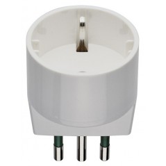 Schuko adapter - large 10A white Vimar plug
