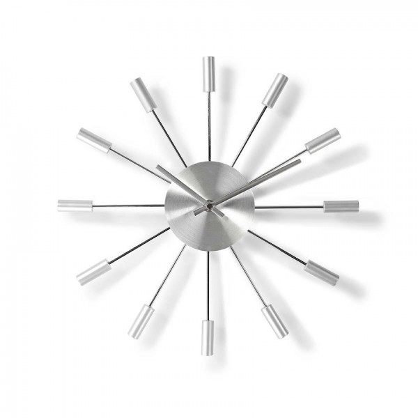 Orologio tondo da parete moderno acciaio 34cm