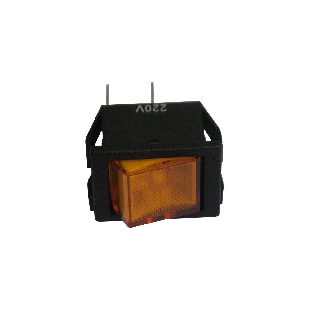 Interruttore bascula bipolare rettangolare luminoso giallo