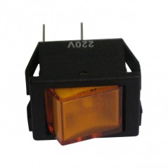 Interruttore bascula bipolare rettangolare luminoso giallo