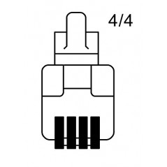 Telephone plug RJ9 4P4C from handset