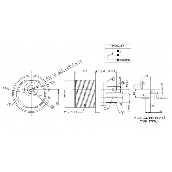 5.5x2.5mm DC plug for large pitch panel