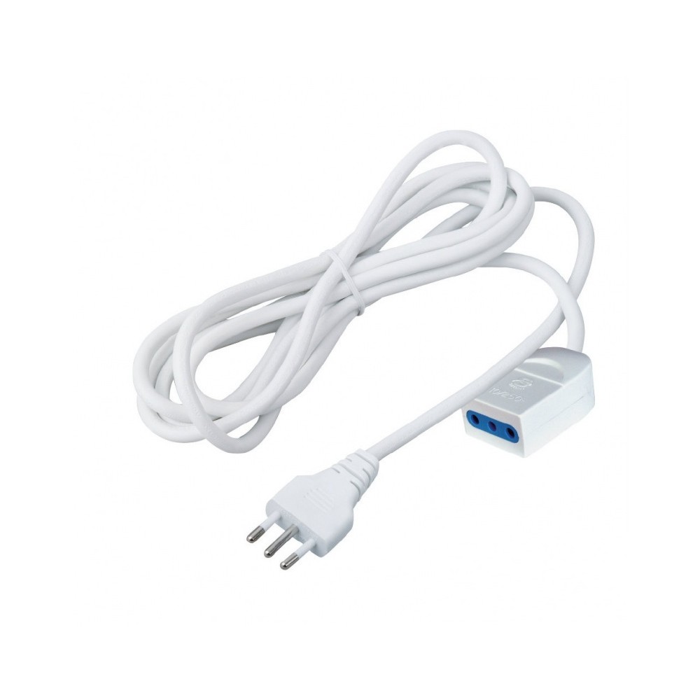 Electric extension cable 3mt white 10A