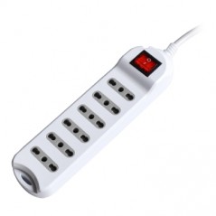Multiple white socket 6 10/16A sockets with switch