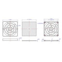 Plastic grid with 80x80mm filter