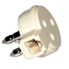 RJ11 three-pole pass-through telephone adapter