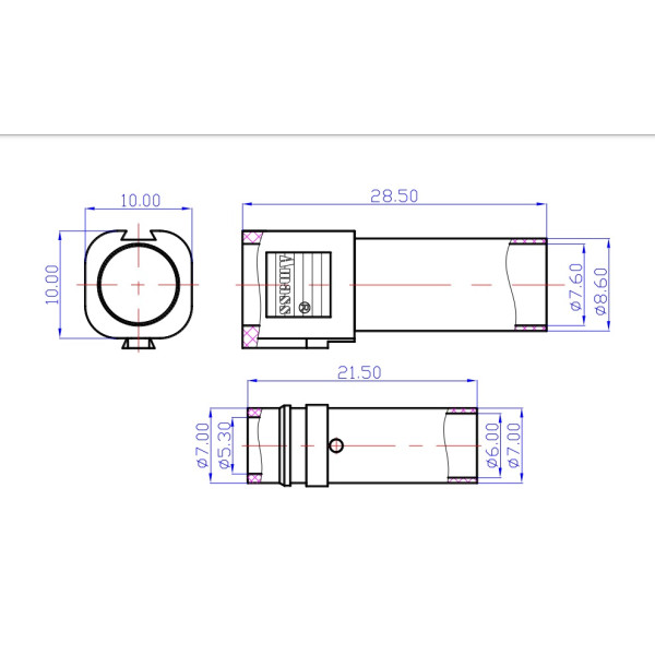 Red male XT150U-M DC power supply connector