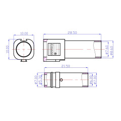 Red female XT150F DC power connector