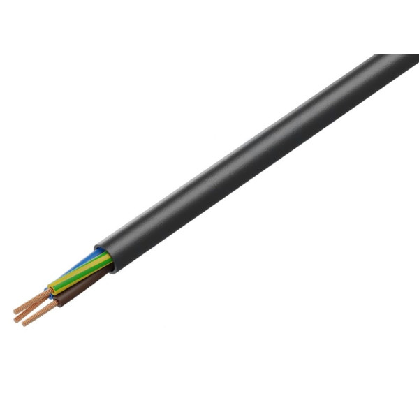 Electric cable 3x0.75mm black