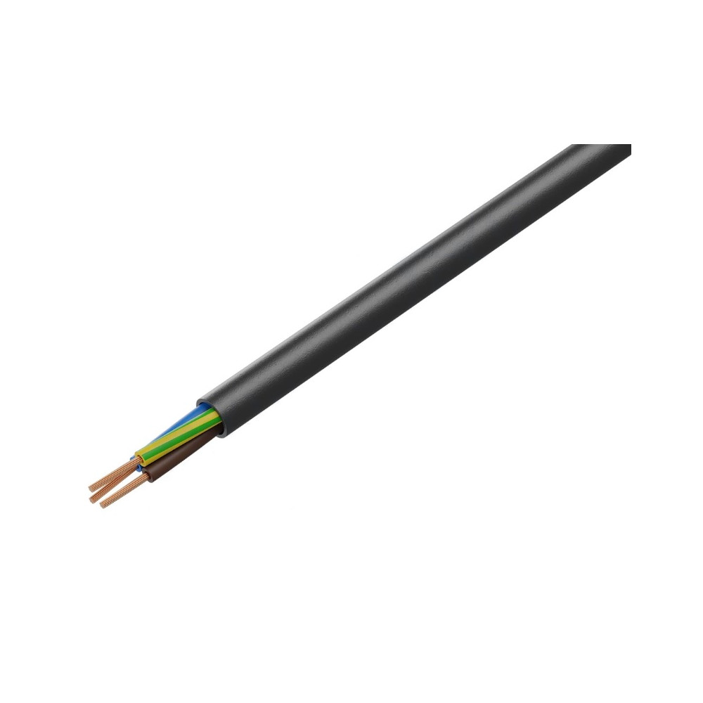 Electric cable 3x0.75mm black