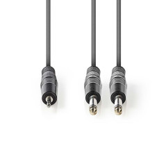 3.5mm stereo jack cable - 2 mono 6.3mm jacks