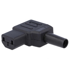 Lateral angled VDE C13 bakelite three-pole socket