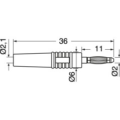 Gold-plated red 2mm banana plug